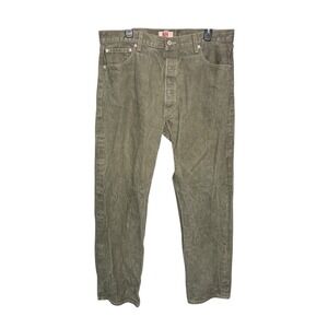 Levi's 501‎ Jeans Olive Green Men's 38x34 Button Fly Straight Leg